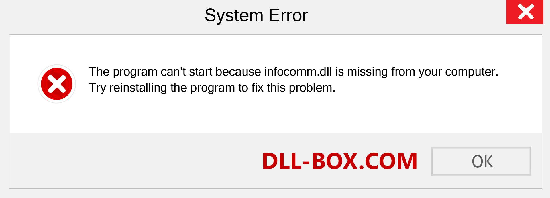  infocomm.dll file is missing?. Download for Windows 7, 8, 10 - Fix  infocomm dll Missing Error on Windows, photos, images